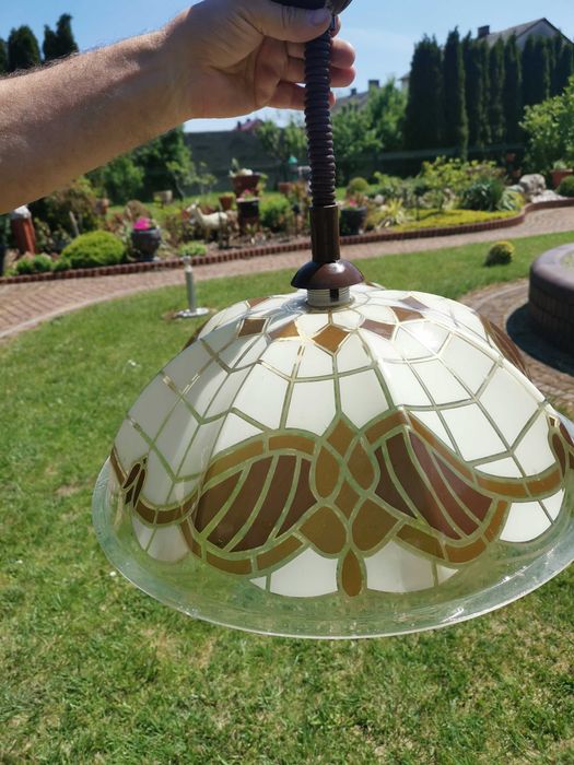 żyrandol do kuchni w kolorze brąż/beż/biel