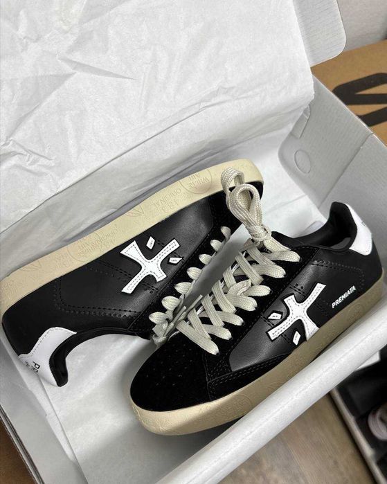 Кеды Кроссовки Premiata steven black / Премиата черные 38 39 42 43 44