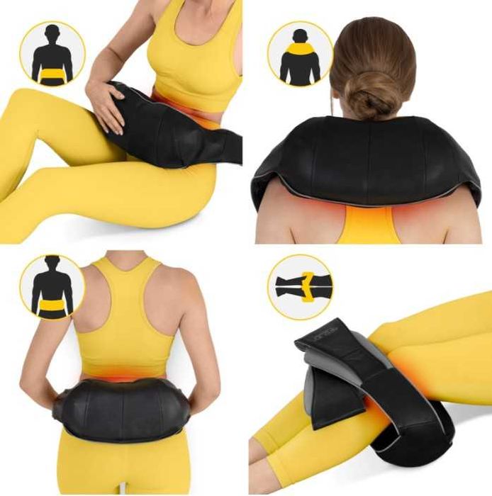 Masażer Pas masujący kark ramiona plecy shiatsu PRO+ 4FIZJO ORGINAŁ !! Szary