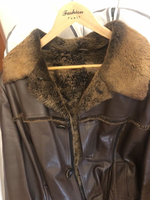 Куртка шкіряна, натуральне хутро