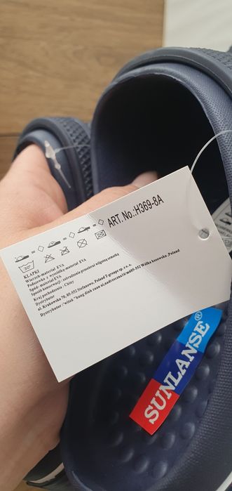 Klapki laczki krokodylki a'la crocs granatowe bez dziurek 41