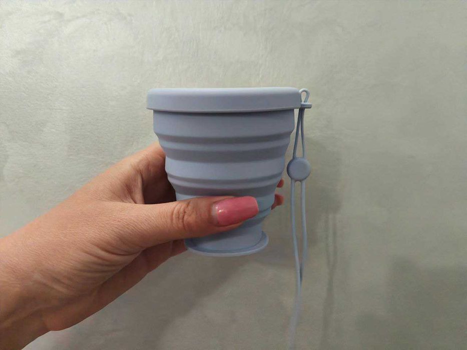 Портативний стакан складний силіконовий для подорожей