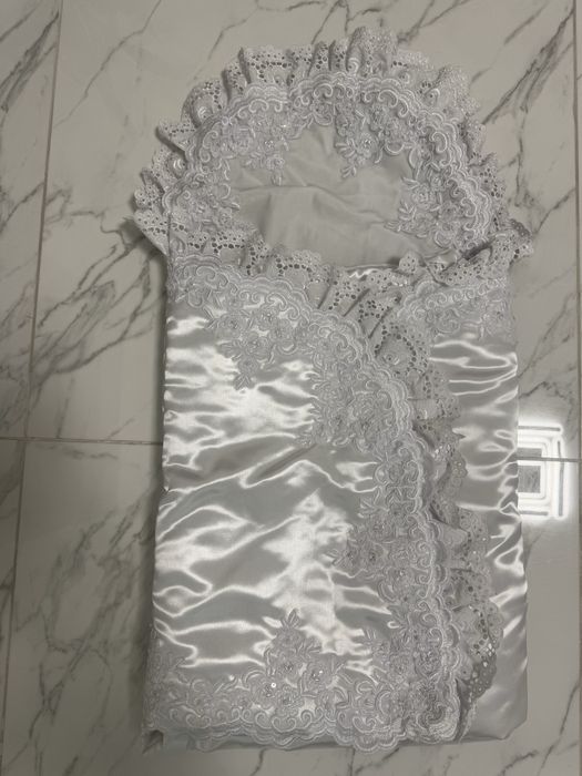 Конверт на виписку новонародженого, білий