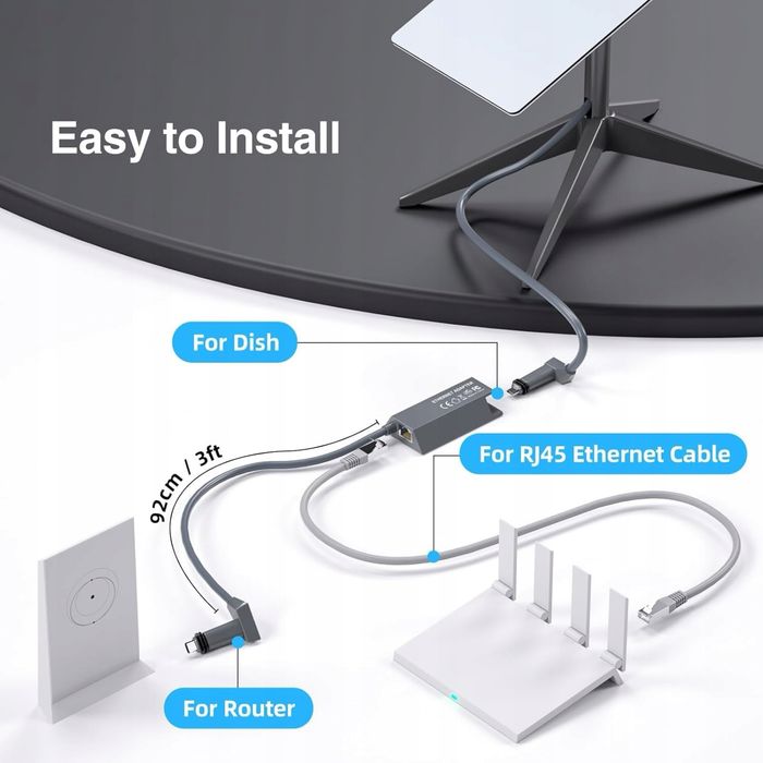 Adapter Ethernet StarLink do internetu satelitarnego V2