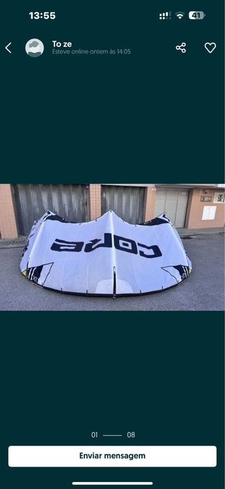 Kitesurf core XR6 12 m Com barra Pro 2.