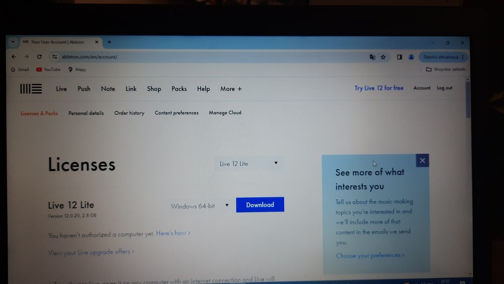 Axiom air mini 32 kontroler + licencja na Ableton live 12 lite