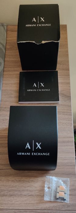 relogio pulso armani exchange prateado dourado
