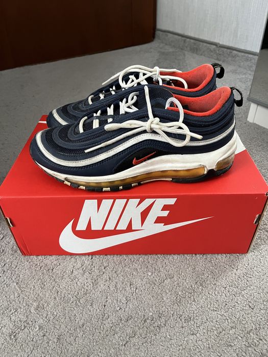 Nike air max 97 niebiesko biało pomarańczowe