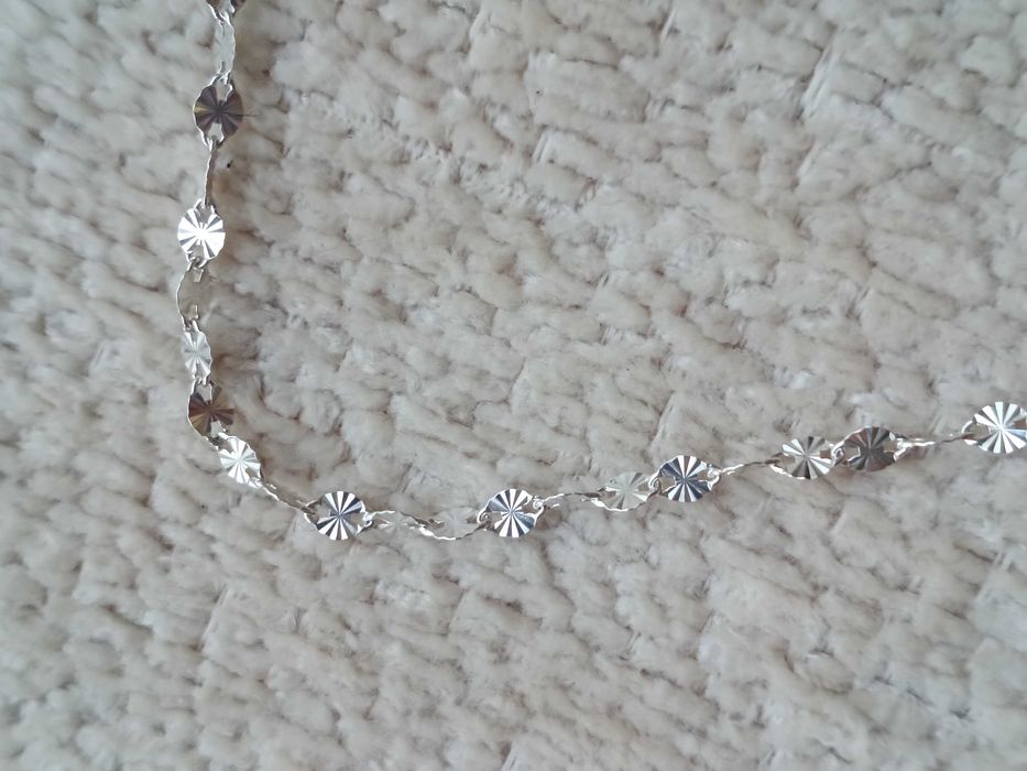 Srebrny naszyjnik łańcuszek 40 cm diamentowany 1,6 g Srebro 925