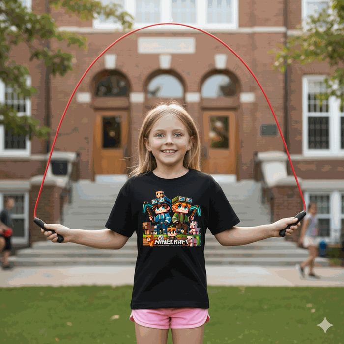 Koszulka dziecięca czarna – Pikselowy Świat – minecraft prezent 128