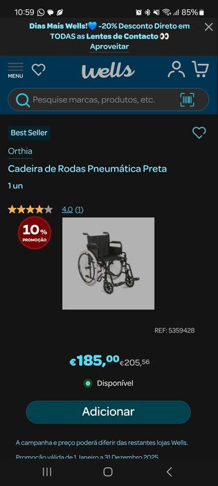 Cadeira de rodas nova