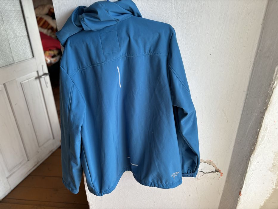 Seven For 7 softshell/bluza z kapturem XL,niebieska, polar, stan dobry