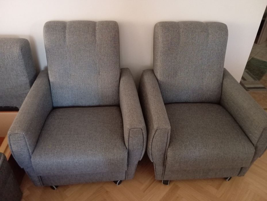 Narożnik z funkcją spania i 2 fotele