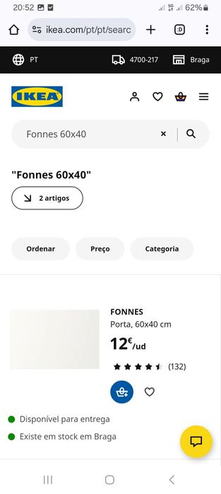 3 Portas Ikea Fonnes 60x40