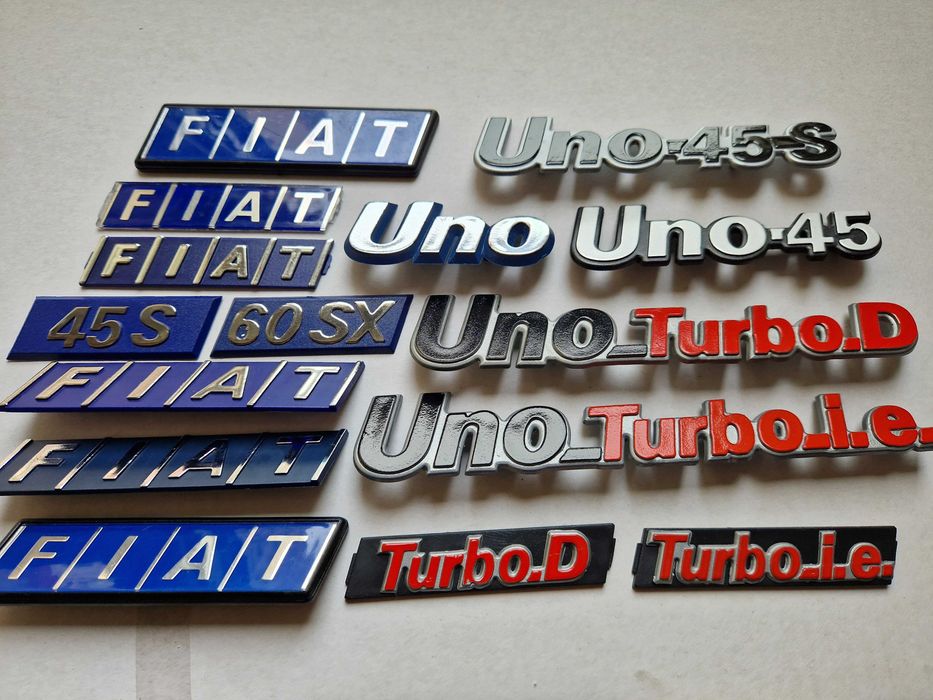 UNO Fiat Emblemas logos simbolos legendas novos