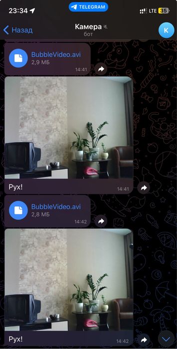 Камера бепеки з датчиком руху знімає в ваш Телеграм.