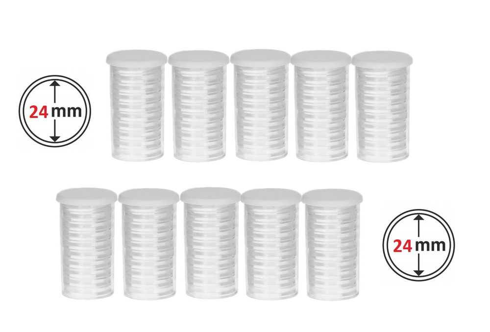Kapsle na monety 5 zł (24mm) w tubach - 100 sztuk