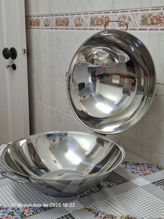 Cataplana Inox 36 cm diâmetro (aceita indução magnética)