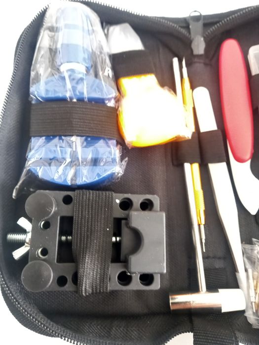 Kit de ferramentas de relojoeiro.