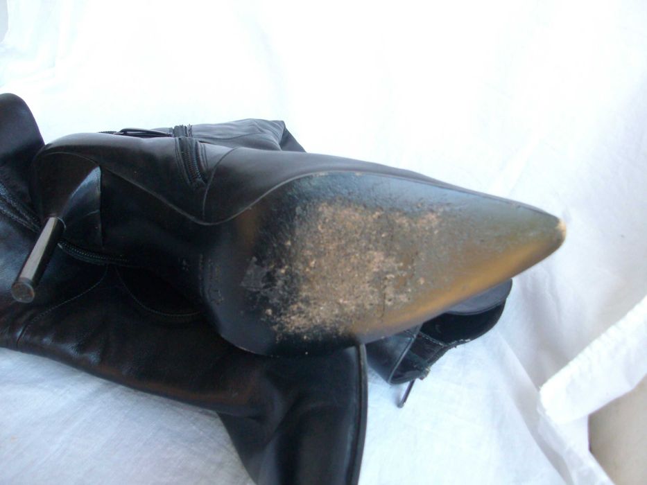 Helen Marlen- Vero Cuoio włoskie skórzane kozaki szpilki szpic 41