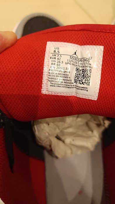 Air Jordan 1 Low "Cement Grey Fire Red" rozmiar 42