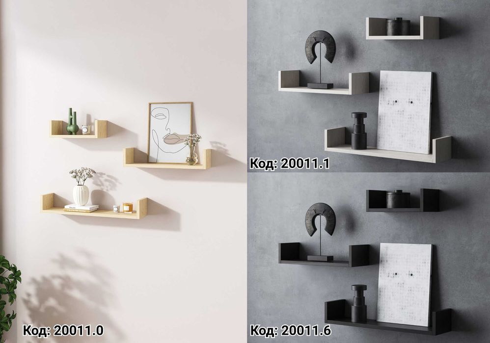 Нове за ціною БУ‼️Настінні полиці трикутники 3 шт із дерева 100% сосни