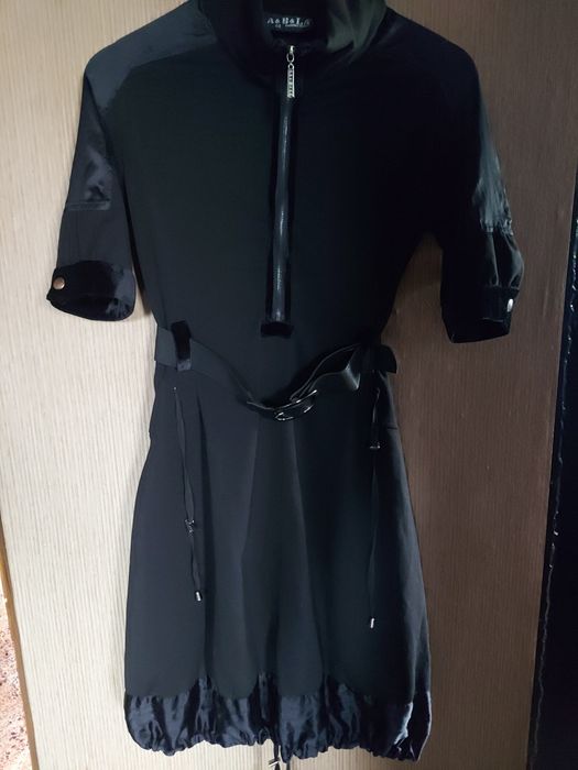 sukienka włoska | zamek | satyna | łączone materiały | goth | gothic