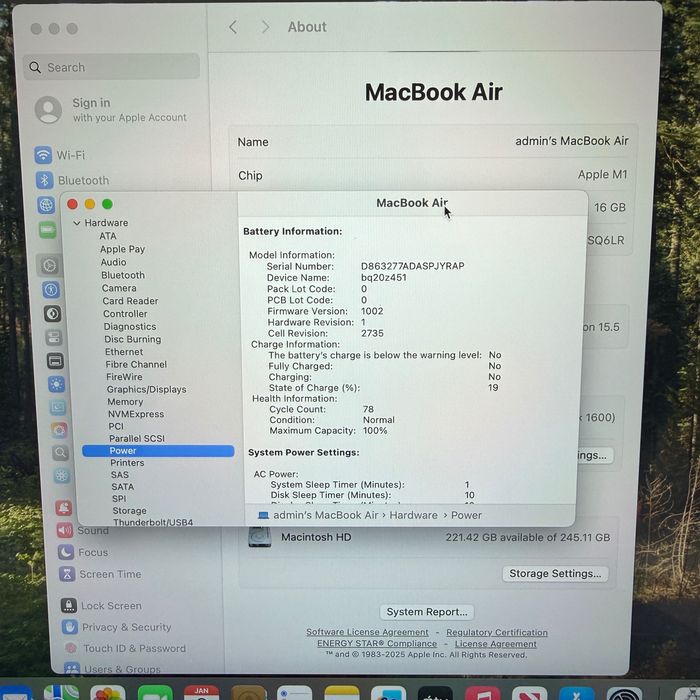 №2948		MacBook Air 13 	Space 	M1	16/256