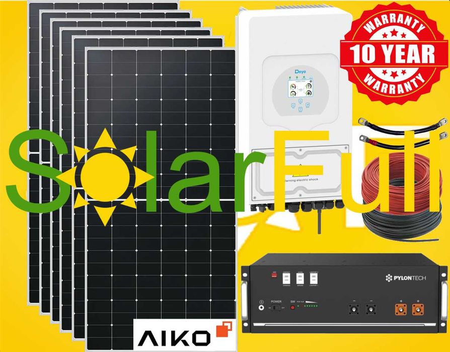 Kit – 10kw - Novos paineis 665w inversor - AIKO Pylontech Prod. 3990wh