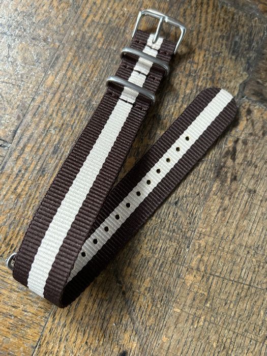 Pasek do zegarka nato brązowy 20mm