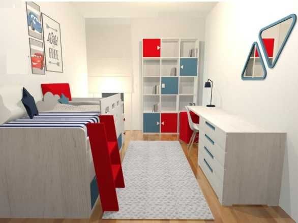 Escada vermelha para cama