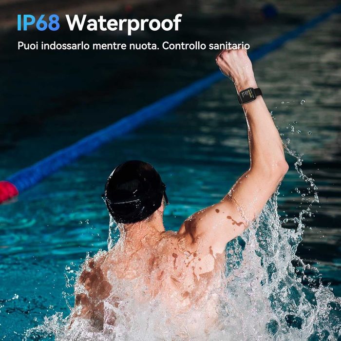 Fitpolo ID208P Smartwatch połączenia SMS tętno budzik stoper IP68 SpO2