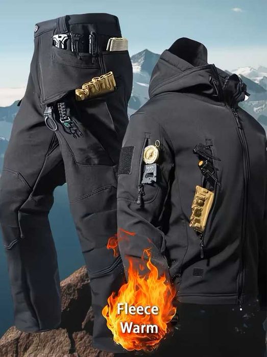 Чоловіча тактична куртка Костюм софтшел тепла водостійка міцна Костюм