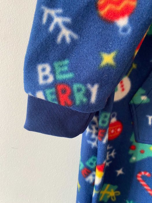 Теплий флісовий сліп, чоловічок Новий рік 46 р ( М)