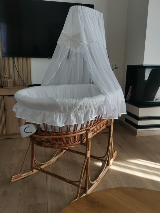 Przepiękny wiklinowy KOSZ MOJZESZA