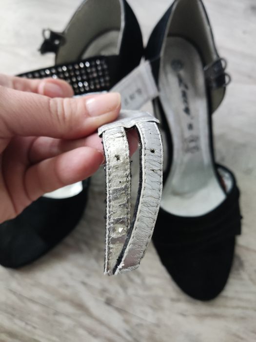 Nowe szpilki welurowe 37 Lucy's z diamencikami