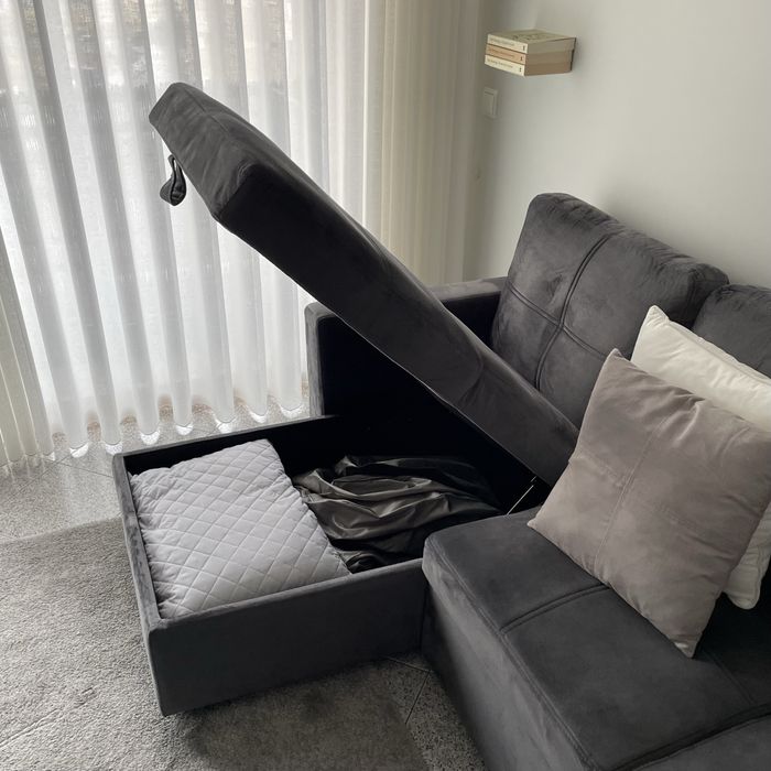 Sofá Chaise longue reversível 3 lugares