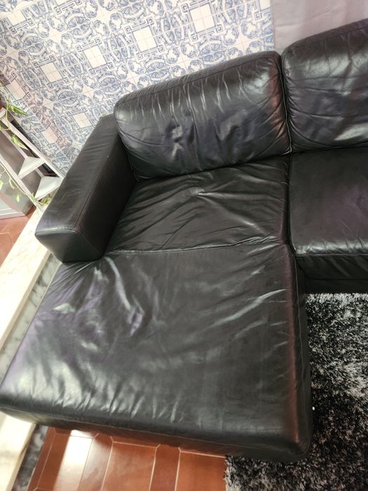 Vendo sofa em pele verdadeira
