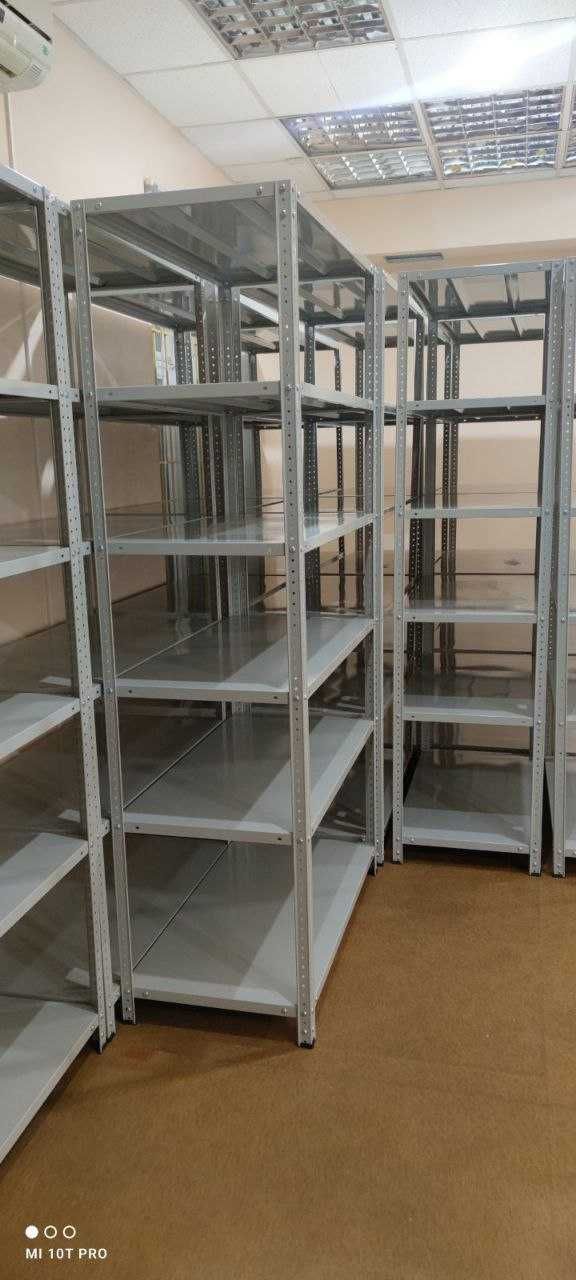 Стеллажи с металлическими полками для магазина выставки кладовки серый ...