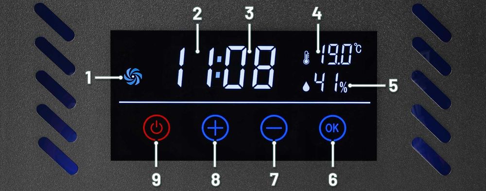 Mocny OZONATOR Profesjonalny Generator Ozonu 70000mg/h Oczyszczacz Powietrza 155W Dotykowy Panel Pilot Higrometr Timer 4 Płytki 70g