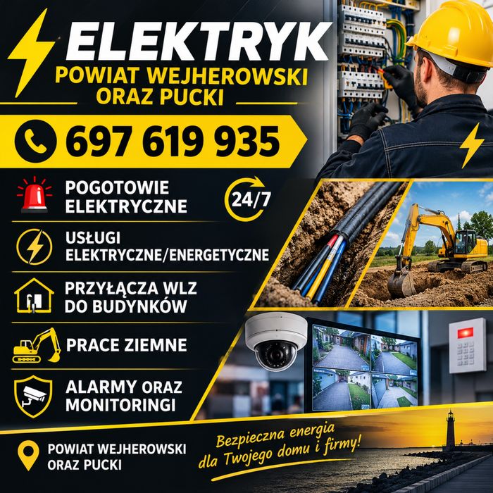 Elektryk – szybkie terminy | Powiat Wejherowski i Pucki | 24/7