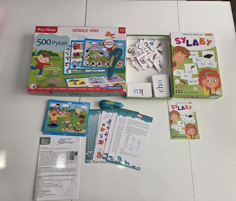 Zestaw gier edukacyjnych, mówiące pióro, sylaby