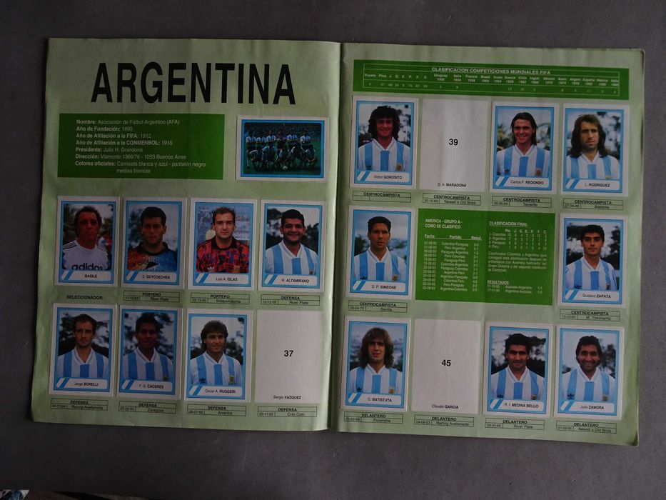 Caderneta de cromos de futebol Campeonato Mundial de Futbol USA 94 (17