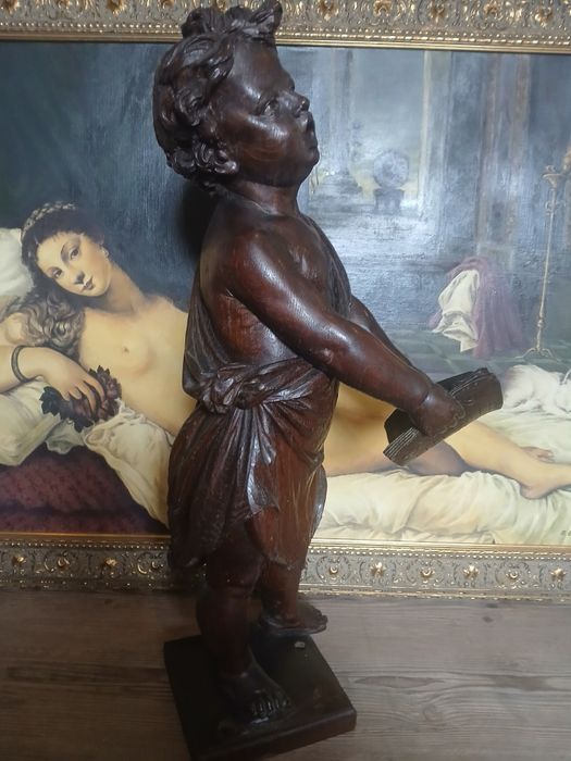 Rzeźba drewnuana putto XIX wiek  rezerwacja