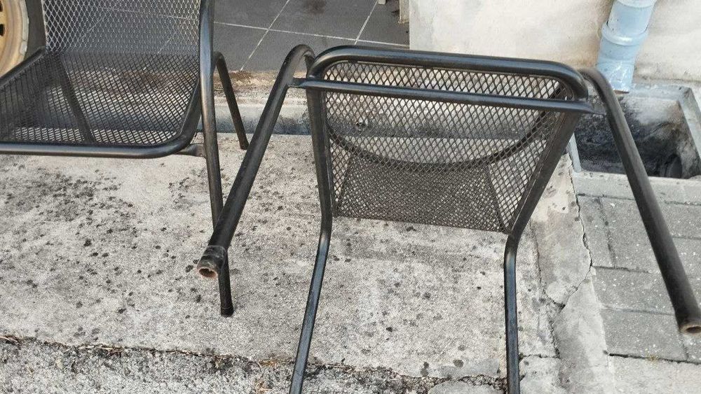 6 Cadeiras de Jardim em Ferro Galvanizado com Almofadas