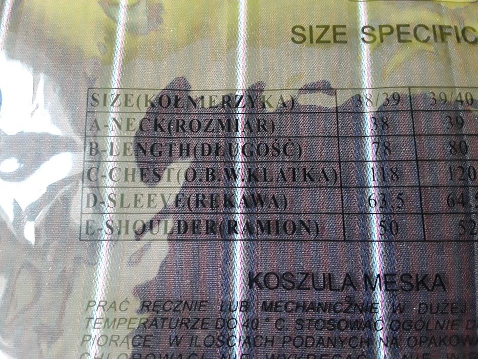 Koszula męska bawełniana rozm. 38 (S) NOWA
