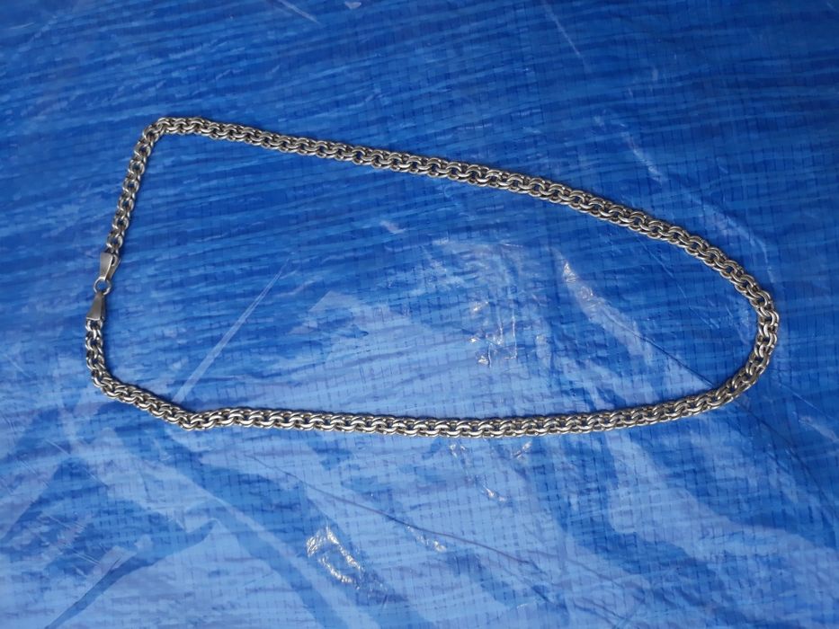 Мощьная серебрянная Цепь на шею серебро 925 Бисмарк 60 см вес 90 грамм