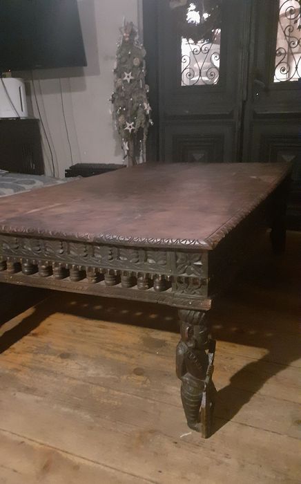 Ciężki, orientalny, duży  stół ława drewniany 180 cm /100 cm.