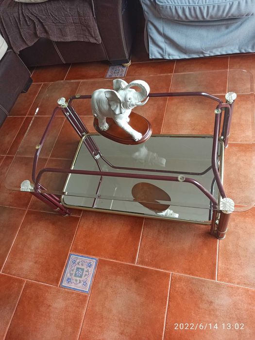 Mesa de Centro em vidro e espelho