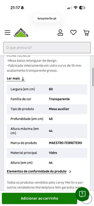 Mesa de apoio Leroy Merlin